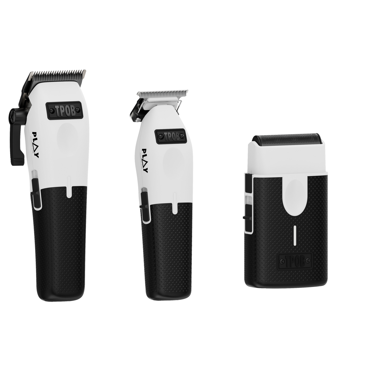 PLAY Clipper + Trimmer + Shaver Bundle (White and Black Edition) No Charging stand